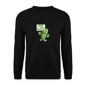 Cactus Free Hugs - Unisex Sweatshirt - black - Front - Alina (178cm) & Michal (187cm)