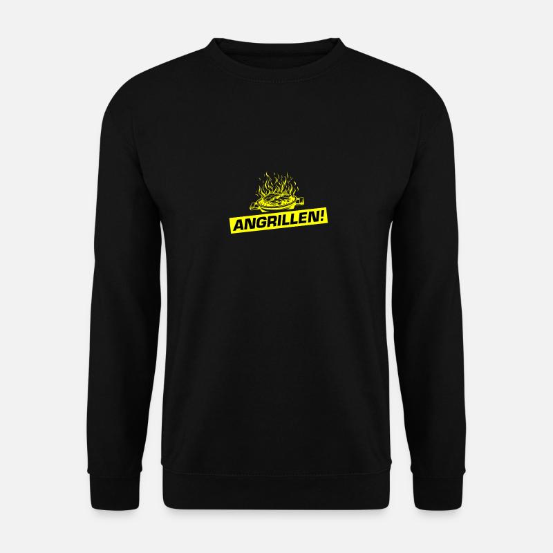 Angrillen Grillen Barbecue - Unisex Pullover - Schwarz