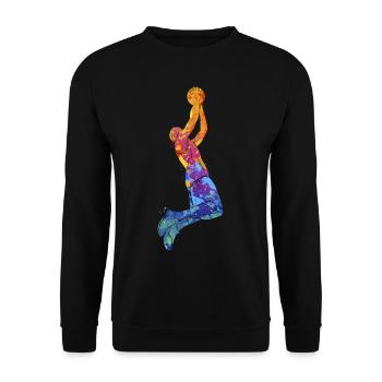Basketball Dunking Basketballer Sport Dunking - Unisex Pullover - Schwarz - Vorne - Alina (178cm) & Michal (187cm)