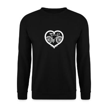 Liebender Radfahrer - Unisex Pullover - Schwarz - Vorne - Alina (178cm) & Michal (187cm)