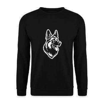 Tête de chien de berger allemand - Sweat-shirt Unisexe - noir - Devant - Alina (178cm) & Michal (187cm)