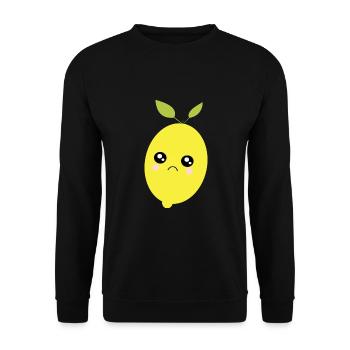 Citron, Citron vert, Citron vert, Fruits, Fruits, Végétalien - Sweat-shirt Unisexe - noir - Devant - Alina (178cm) & Michal (187cm)