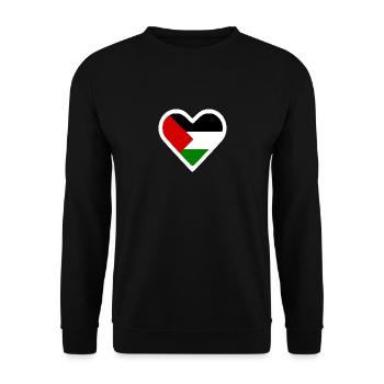 Free palestine heart - Unisex Sweatshirt - black - Front - Alina (178cm) & Michal (187cm)