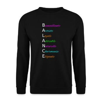 BALANCE Bienveillante Artiste Loyale Adorable - Sweat-shirt Unisexe - noir - Devant - Alina (178cm) & Michal (187cm)