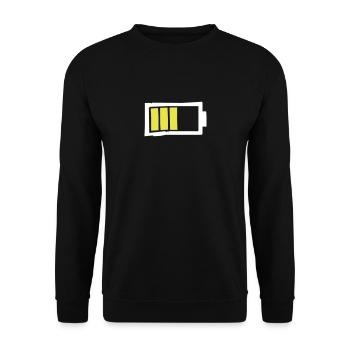 battery - Unisex Sweatshirt - black - Front - Alina (178cm) & Michal (187cm)
