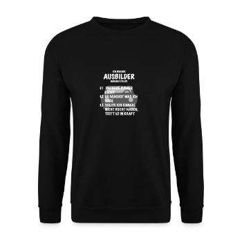 Ausbilder Spruch Geschenk Automobilbranche - Unisex Pullover - Schwarz - Vorne - Alina (178cm) & Michal (187cm)