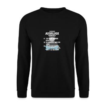 Ausbilder Spruch Geschenk Mechaniker Mechatroniker - Unisex Pullover - Schwarz - Vorne - Alina (178cm) & Michal (187cm)