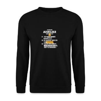 Ausbilder Spruch Geschenk Bauarbeiter Straßenbau - Unisex Pullover - Schwarz - Vorne - Alina (178cm) & Michal (187cm)
