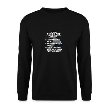 Ausbilder Spruch Geschenk Handwerker - Unisex Pullover - Schwarz - Vorne - Alina (178cm) & Michal (187cm)