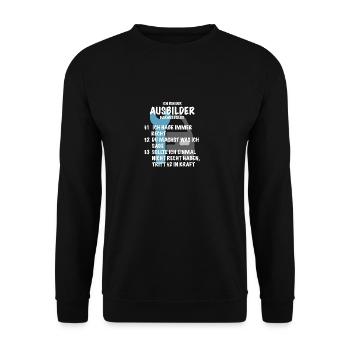 Ausbilder Spruch Geschenk Mechaniker Mechatroniker - Unisex Pullover - Schwarz - Vorne - Alina (178cm) & Michal (187cm)