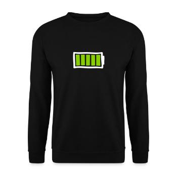 battery - Unisex Sweatshirt - black - Front - Alina (178cm) & Michal (187cm)