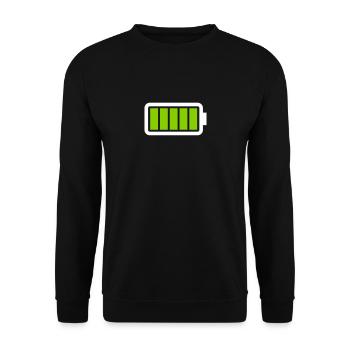 battery - Unisex Sweatshirt - black - Front - Alina (178cm) & Michal (187cm)