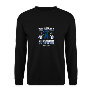 So sieht ein Überlebender aus Darmkrebs - Unisex Pullover - Schwarz - Vorne - Alina (178cm) & Michal (187cm)