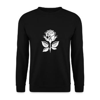 Floral Splendour Decorative Stylish Rose Motif - Unisex Sweatshirt - black - Front - Alina (178cm) & Michal (187cm)