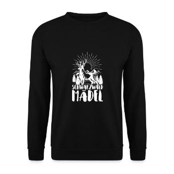 Schwarzwald Schwarzwaldmädel Bollenhut Damen - Unisex Pullover - Schwarz - Vorne - Alina (178cm) & Michal (187cm)
