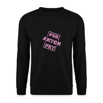 Perfekt Einzigartig Anton - Unisex Pullover - Schwarz - Vorne - Alina (178cm) & Michal (187cm)
