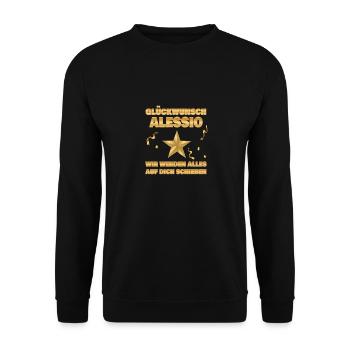 Kollege Alessio - Unisex Pullover - Schwarz - Vorne - Alina (178cm) & Michal (187cm)