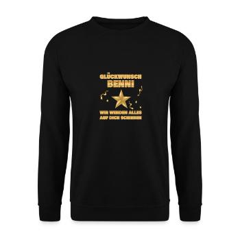Benni als Kollegin - Unisex Pullover - Schwarz - Vorne - Alina (178cm) & Michal (187cm)