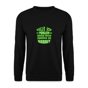Jungesellenabschied Gerrit - Unisex Pullover - Schwarz - Vorne - Alina (178cm) & Michal (187cm)