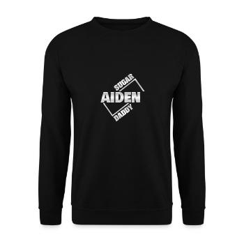 Gift for Aiden - Unisex Sweatshirt - black - Front - Alina (178cm) & Michal (187cm)