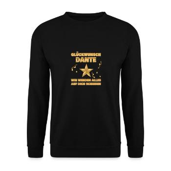 Kollegin Dante - Unisex Pullover - Schwarz - Vorne - Alina (178cm) & Michal (187cm)