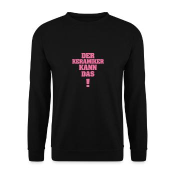 Keramiker als Lustig - Unisex Pullover - Schwarz - Vorne - Alina (178cm) & Michal (187cm)