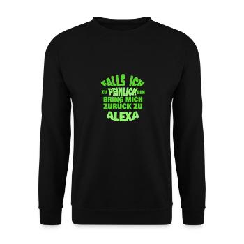 Jungesellenabschied Alexa - Unisex Pullover - Schwarz - Vorne - Alina (178cm) & Michal (187cm)