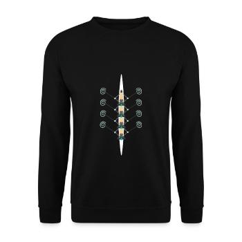 Rowing Gift Foursome Rowing Boat Rudder - Unisex Sweatshirt - black - Front - Alina (178cm) & Michal (187cm)