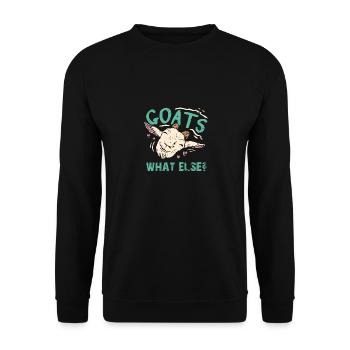 Ziegen was sonst? Lustiges Ziegendesign - Unisex Pullover - Schwarz - Vorne - Alina (178cm) & Michal (187cm)