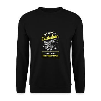Gardien d’école - Sweat-shirt Unisexe - noir - Devant - Alina (178cm) & Michal (187cm)