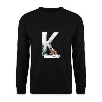 K – decorative character – winter - Unisex Sweatshirt - black - Front - Alina (178cm) & Michal (187cm)