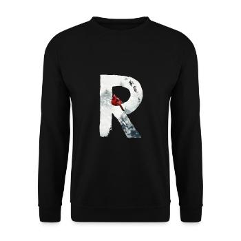 R – decorative character – winter - Unisex Sweatshirt - black - Front - Alina (178cm) & Michal (187cm)