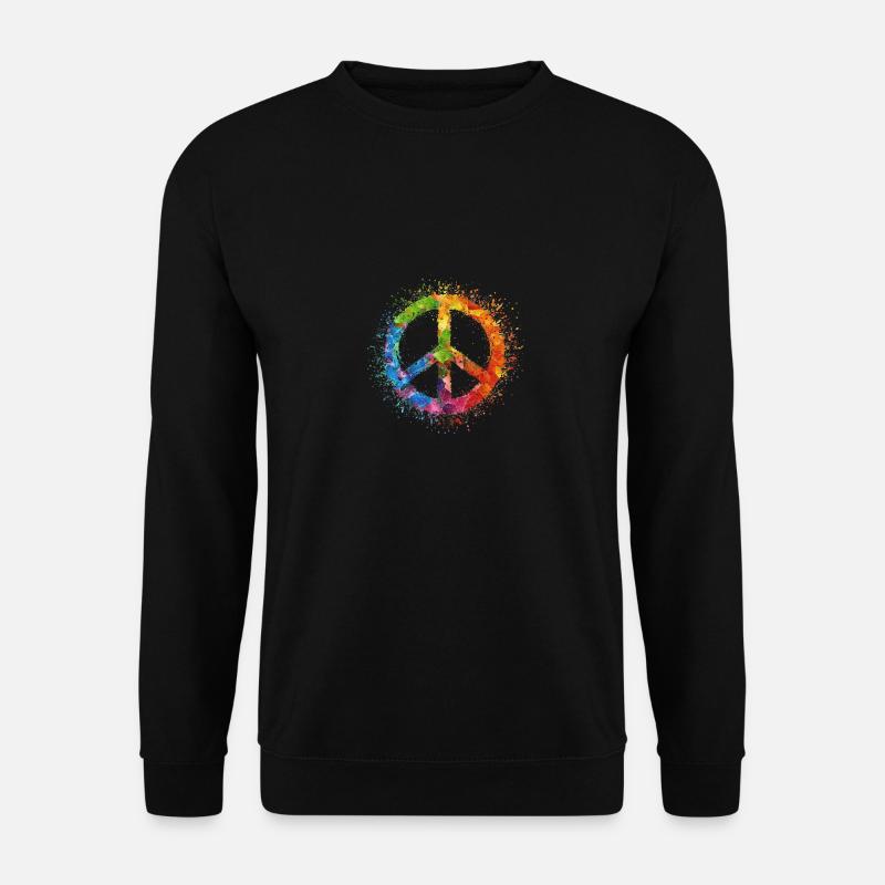 Rainbow Peace Symbol Celebration - Unisex Pullover - Schwarz