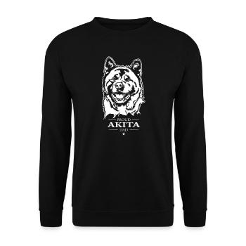 Akita Dad Hunde Hund American Akita Inu Wilsigns - Unisex Pullover - Schwarz - Vorne - Alina (178cm) & Michal (187cm)