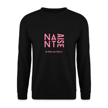 Nantaise - Sweat-shirt Unisexe - noir - Devant - Alina (178cm) & Michal (187cm)