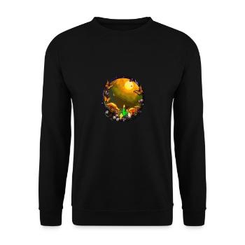 Schmetterlinge, Kristalle und Pilze - Unisex Pullover - Schwarz - Vorne - Alina (178cm) & Michal (187cm)