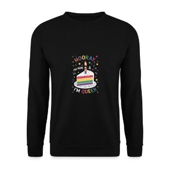 Birthgay Gay Pride Flag Mois de la fierté Egalité des droits - Sweat-shirt Unisexe - noir - Devant - Alina (178cm) & Michal (187cm)