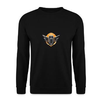 Logo Motor - Unisex Pullover - Schwarz - Vorne - Alina (178cm) & Michal (187cm)