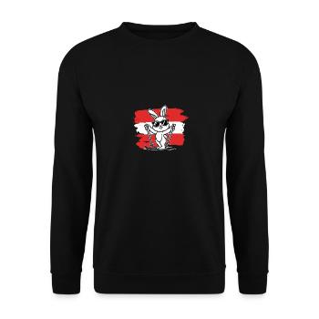 Österreich Schihase - Unisex Pullover - Schwarz - Vorne - Alina (178cm) & Michal (187cm)