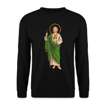San Judas Tadeo, santo de las causas dif ciles. - Unisex Sweatshirt - black - Front - Alina (178cm) & Michal (187cm)