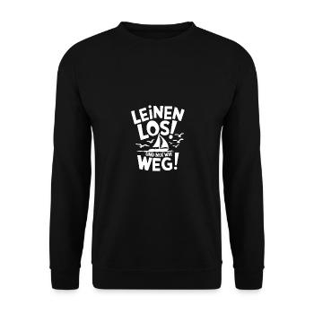 Leinen los und nichts wie weg! Wir legen ab! - Unisex Pullover - Schwarz - Vorne - Alina (178cm) & Michal (187cm)