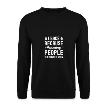 Baking Funny Saying Bake Baking Gift - Unisex Sweatshirt - black - Front - Alina (178cm) & Michal (187cm)