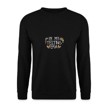 Dans mon ère de test Étudiant de la journée de test drôle - Sweat-shirt Unisexe - noir - Devant - Alina (178cm) & Michal (187cm)