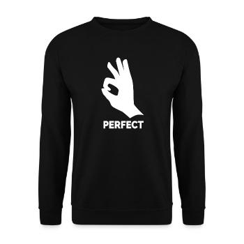 Perfect Handzeichen – OK Symbol - Unisex Pullover - Schwarz - Vorne - Alina (178cm) & Michal (187cm)
