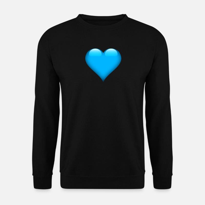 Blaues Gloss-Herz Design - Unisex Pullover - Schwarz