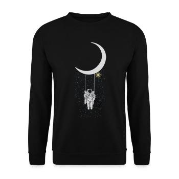 astronaut - Unisex Sweatshirt - black - Front - Alina (178cm) & Michal (187cm)