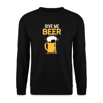 Donnez-moi un cadeau de verre à bière - Sweat-shirt Unisexe - noir - Devant - Alina (178cm) & Michal (187cm)