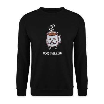 Coffee lovers Breakfast Coffee Drink saying - Unisex Sweatshirt - black - Front - Alina (178cm) & Michal (187cm)