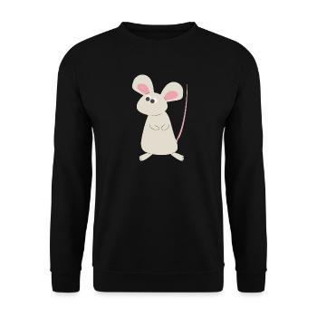 Cleveres Mäuschen - Unisex Pullover - Schwarz - Vorne - Alina (178cm) & Michal (187cm)