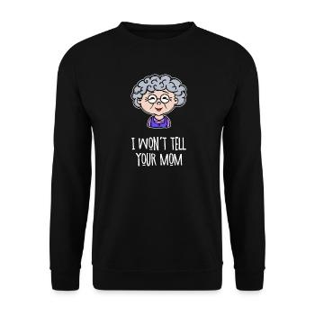 Grandmother Grandma Old Woman Glasses Funny Statement - Unisex Sweatshirt - black - Front - Alina (178cm) & Michal (187cm)